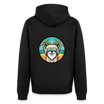 Chien de berger des Pyrénées Race Dessin animé Lunettes de soleil Plage - Veste à capuche bio Premium Unisexe - noir - Dos - Nico (187cm)