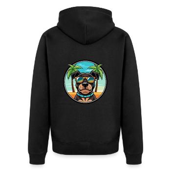 Rottweiler Chien Race Dessin Animé Lunettes De Soleil Plage - Veste à capuche bio Premium Unisexe - noir - Dos - Nico (187cm)