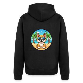Lunettes de soleil de dessin animé de race de chien de jouet russe plage - Veste à capuche bio Premium Unisexe - noir - Dos - Nico (187cm)