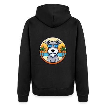 Sealyham Terrier Dog Breed Cartoon Sunglass Beach - Unisex Premium Organic Zip Hoodie - black - Back - Nico (187cm)