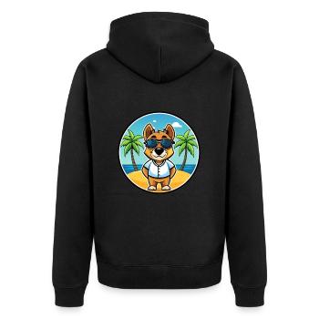 Sporting Lucas Terrier Chien Race Dessin Animé Plage - Veste à capuche bio Premium Unisexe - noir - Dos - Nico (187cm)
