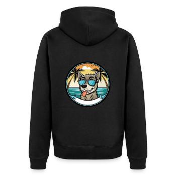 Stephens Cur Hunderasse Cartoon Sonnenbrille Strand - Unisex Premium Bio Zip Hoodie - Schwarz - Hinten - Nico (187cm)