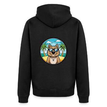 Tosa Hunderasse Cartoon Sonnenbrille Strand - Unisex Premium Bio Zip Hoodie - Schwarz - Hinten - Nico (187cm)