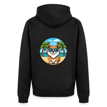 Épagneul tibétain race chien dessin animé lunettes de soleil plage - Veste à capuche bio Premium Unisexe - noir - Dos - Nico (187cm)