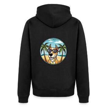 Transylvanian Hound Dog Breed Cartoon Sunglasses - Unisex Premium Organic Zip Hoodie - black - Back - Nico (187cm)