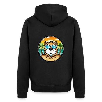 Tahltan Bear Dog Breed Cartoon Sunglasses Beach - Unisex Premium Organic Zip Hoodie - black - Back - Nico (187cm)