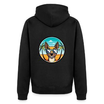 Spielzeug Manchester Terrier Hunderasse Cartoon Strand - Unisex Premium Bio Zip Hoodie - Schwarz - Hinten - Nico (187cm)