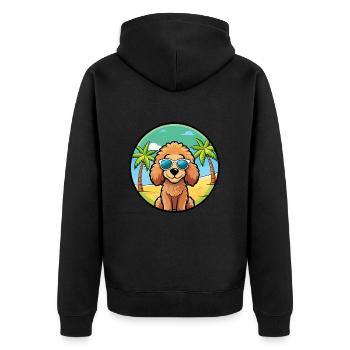 Toy Poodle Dog Breed Cartoon Sunglasses Beach - Unisex Premium Organic Zip Hoodie - black - Back - Nico (187cm)
