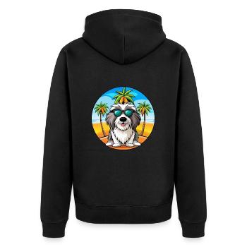 Bearded Collie Chien Race Dessin Animé Lunettes de Soleil Plage - Veste à capuche bio Premium Unisexe - noir - Dos - Nico (187cm)