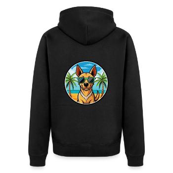 Andalusischer Windhund Rasse Cartoon Sonnenbrille Strand - Unisex Premium Bio Zip Hoodie - Schwarz - Hinten - Nico (187cm)
