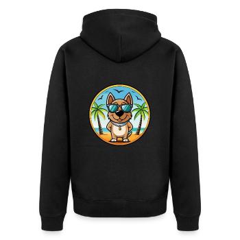 Österreichische Brandlbracke Hunderasse Cartoon Sonnenbrille - Unisex Premium Bio Zip Hoodie - Schwarz - Hinten - Nico (187cm)