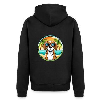 Beagle Harrier Chien Race Dessin Animé Lunettes de soleil Plage - Veste à capuche bio Premium Unisexe - noir - Dos - Nico (187cm)