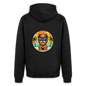 Lunettes de soleil de dessin animé de race de chien griffon belge plage - Veste à capuche bio Premium Unisexe - noir - Dos - Nico (187cm)