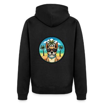Braque Du Bourbonnais Hunderasse Cartoon Sonnenbrille - Unisex Premium Bio Zip Hoodie - Schwarz - Hinten - Nico (187cm)