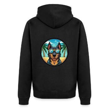 Beauceron Chien Race Dessin Animé Lunettes De Soleil Plage - Veste à capuche bio Premium Unisexe - noir - Dos - Nico (187cm)