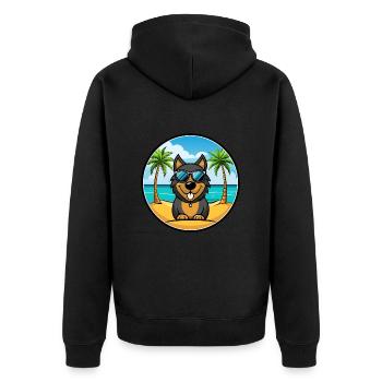 Lunettes de soleil de race de chien de chien de la Forêt-Noire - Veste à capuche bio Premium Unisexe - noir - Dos - Nico (187cm)
