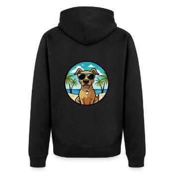 Black Mouth Cur Dog Breed Cartoon Sunglasses Beach - Unisex Premium Organic Zip Hoodie - black - Back - Nico (187cm)