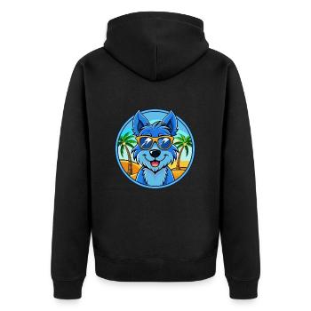 Blue Paul Terrier Chien Race Dessin Animé Lunettes De Soleil Plage - Veste à capuche bio Premium Unisexe - noir - Dos - Nico (187cm)