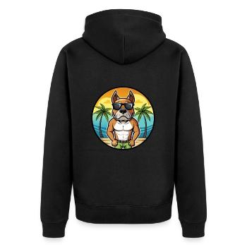 Bull Boxer Chien Race Dessin Animé Lunettes De Soleil Plage - Veste à capuche bio Premium Unisexe - noir - Dos - Nico (187cm)
