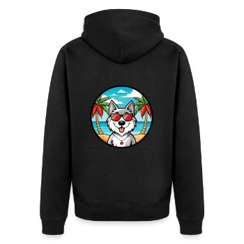 Lunettes de soleil de dessin animé de race de chien esquimau canadien plage - Veste à capuche bio Premium Unisexe - noir - Dos - Nico (187cm)