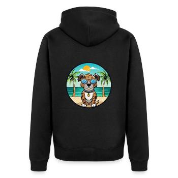 Catahoula Léopard Chien Race Dessin Animé Lunettes De Soleil Plage - Veste à capuche bio Premium Unisexe - noir - Dos - Nico (187cm)