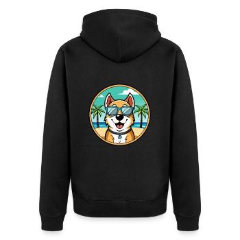 Berger d’Asie centrale Race Cartoon Beach - Veste à capuche bio Premium Unisexe - noir - Dos - Nico (187cm)