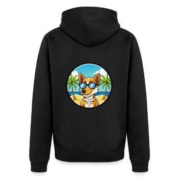 Lunettes de soleil danoises suédoises de race de chien de ferme de dessin animé - Veste à capuche bio Premium Unisexe - noir - Dos - Nico (187cm)