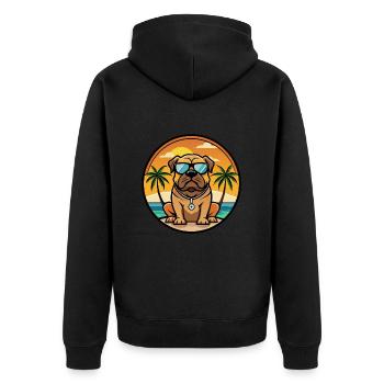 Bullmastiff Chien Race Dessin Animé Lunettes De Soleil Plage - Veste à capuche bio Premium Unisexe - noir - Dos - Nico (187cm)