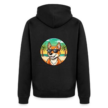 Dingo Hund Rasse Cartoon Sonnenbrille Strand - Unisex Premium Bio Zip Hoodie - Schwarz - Hinten - Nico (187cm)