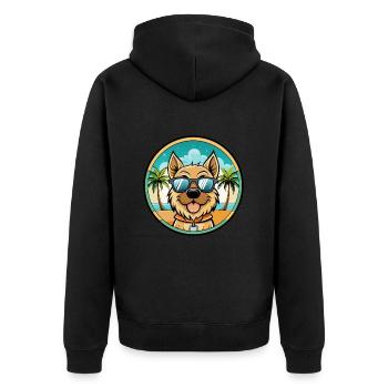 Bolognese Chien Race Dessin Animé Lunettes De Soleil Plage - Veste à capuche bio Premium Unisexe - noir - Dos - Nico (187cm)