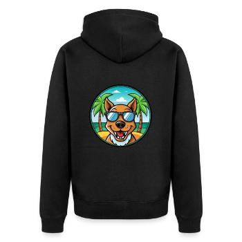 Drever Hunderasse Cartoon Sonnenbrille Strand - Unisex Premium Bio Zip Hoodie - Schwarz - Hinten - Nico (187cm)