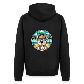 Längerer Spitzname Hund Rasse Cartoon Sonnenbrille Strand - Unisex Premium Bio Zip Hoodie - Schwarz - Hinten - Nico (187cm)
