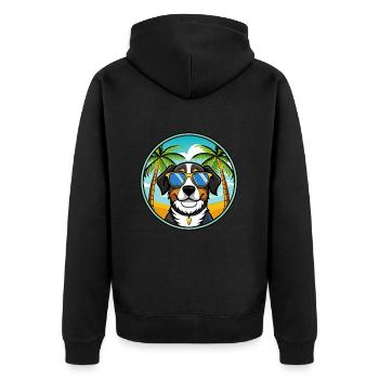 Entlebucher Sennenhund Rasse Cartoon Sonnenbrille - Unisex Premium Bio Zip Hoodie - Schwarz - Hinten - Nico (187cm)