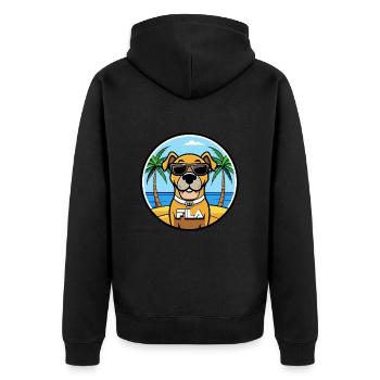 Brasileiro Chien Race Dessin Animé Lunettes De Soleil Plage - Veste à capuche bio Premium Unisexe - noir - Dos - Nico (187cm)