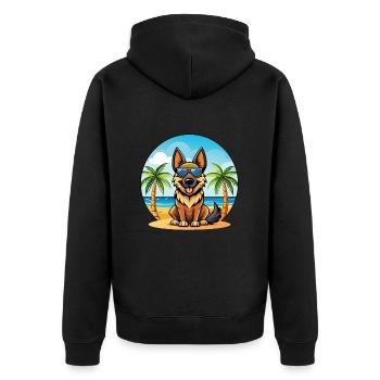 Deutsche Schafpudel Hunderasse Cartoon Sonnenbrille - Unisex Premium Bio Zip Hoodie - Schwarz - Hinten - Nico (187cm)