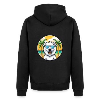 Grandes Pyrénées Chien Race Dessin Animé Lunettes De Soleil Plage - Veste à capuche bio Premium Unisexe - noir - Dos - Nico (187cm)