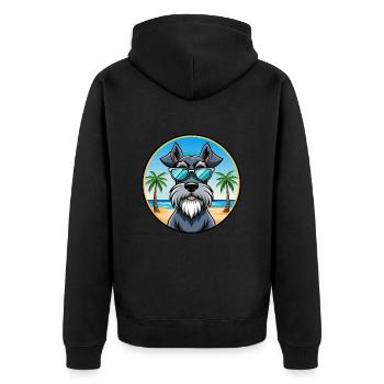 Giant Schnauzer Dog Breed Cartoon Sunglasses Beach - Unisex Premium Organic Zip Hoodie - black - Back - Nico (187cm)