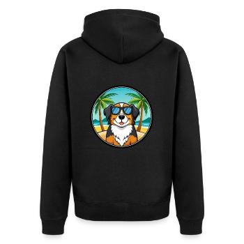 Grand Bouvier Suisse Race Cartoon Beach - Veste à capuche bio Premium Unisexe - noir - Dos - Nico (187cm)