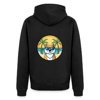 Lunettes de soleil de dessin animé de race de chien du Groenland plage - Veste à capuche bio Premium Unisexe - noir - Dos - Nico (187cm)