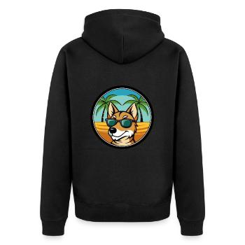 Hygenhund Chien Race Dessin Animé Lunettes De Soleil Plage - Veste à capuche bio Premium Unisexe - noir - Dos - Nico (187cm)