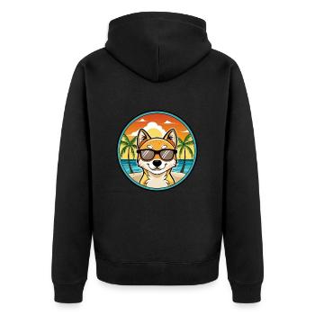 Kishu Ken Hunderasse Cartoon Sonnenbrille Strand - Unisex Premium Bio Zip Hoodie - Schwarz - Hinten - Nico (187cm)
