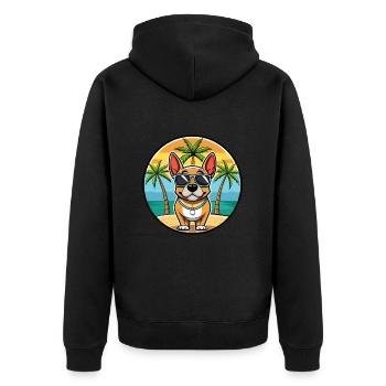 Grand Anglo Francais Dog Breed Cartoon Sunglasses - Unisex Premium Organic Zip Hoodie - black - Back - Nico (187cm)