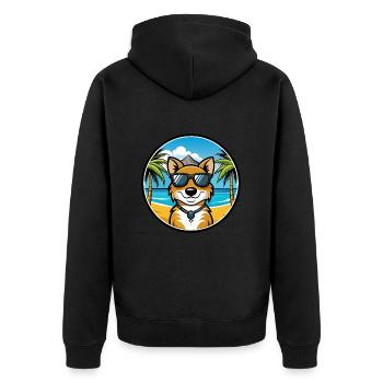 New Zealand Huntaway Dog Breed Cartoon Sunglasses - Unisex Premium Organic Zip Hoodie - black - Back - Nico (187cm)