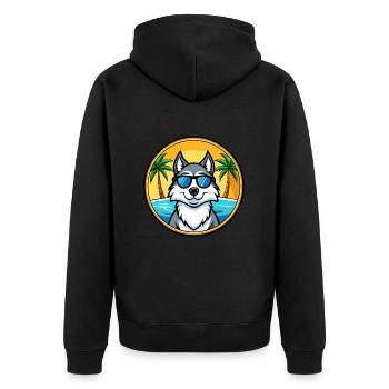 Husky Chien Race Dessin Animé Lunettes De Soleil Plage - Veste à capuche bio Premium Unisexe - noir - Dos - Nico (187cm)
