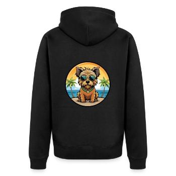 Norfolk Terrier Chien Race Dessin Animé Lunettes de Soleil Plage - Veste à capuche bio Premium Unisexe - noir - Dos - Nico (187cm)