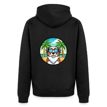 Landseer Chien Race Dessin Animé Lunettes de Soleil Plage - Veste à capuche bio Premium Unisexe - noir - Dos - Nico (187cm)