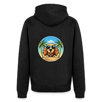 Norfolk Spaniel Chien Race Dessin Animé Lunettes de Soleil Plage - Veste à capuche bio Premium Unisexe - noir - Dos - Nico (187cm)