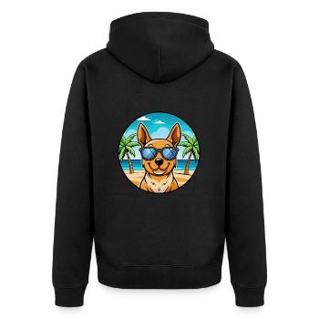 Lancashire Heeler Hunderasse Cartoon Sonnenbrille Strand - Unisex Premium Bio Zip Hoodie - Schwarz - Hinten - Nico (187cm)