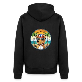 Chien de chasse norvégien Dunker Race de chien Cartoon Beach - Veste à capuche bio Premium Unisexe - noir - Dos - Nico (187cm)
