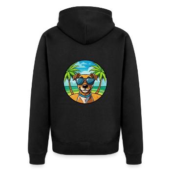 Patterdale Terrier Hunderasse Cartoon Sonnenbrille - Unisex Premium Bio Zip Hoodie - Schwarz - Hinten - Nico (187cm)